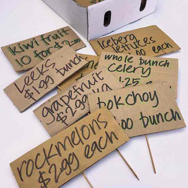 SIGN, Stall - Produce Signs - Cardboard