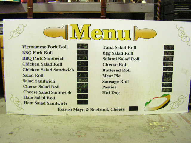 SIGN, Store - Menu