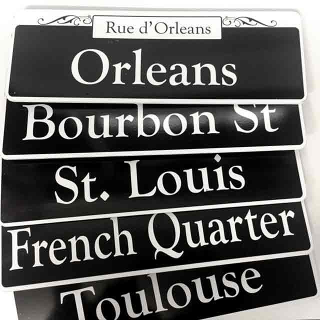 SIGN, Street - New Orleans Bourbon St 50 x 17cm, SIG0732 - French Quarter, SIG0733 - Orleans, SIG0734 - St Louis & SIG0735 - Toulouse