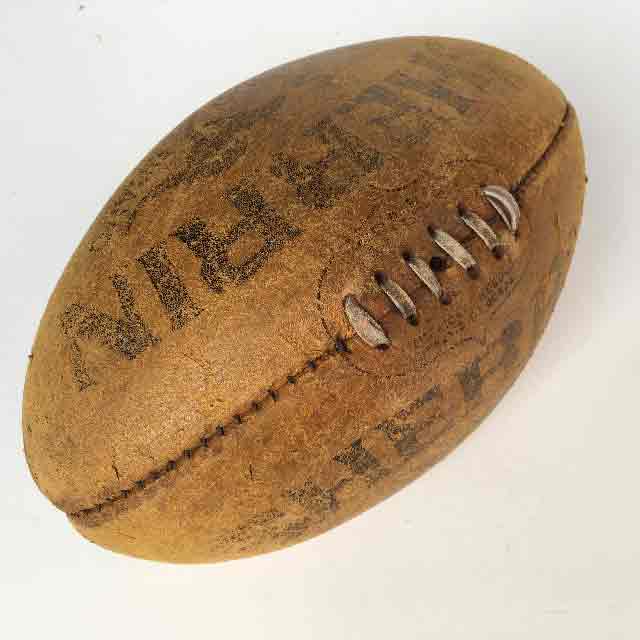 BALL, AFL Football - Vintage Yellow Leather Sherrin ( Does not pump up )