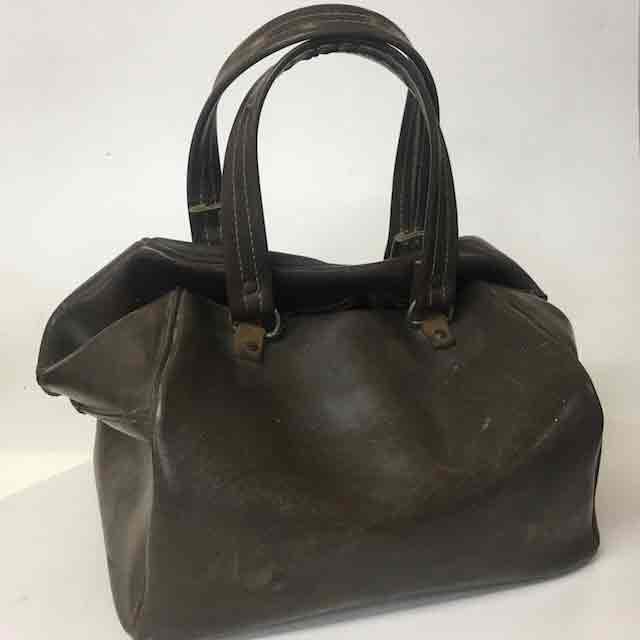 BOWLS BAG, Brown Vinyl Retro Style