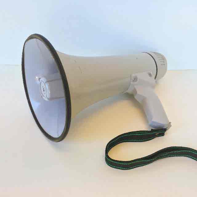 MEGAPHONE, Battery Operated - Grey & White