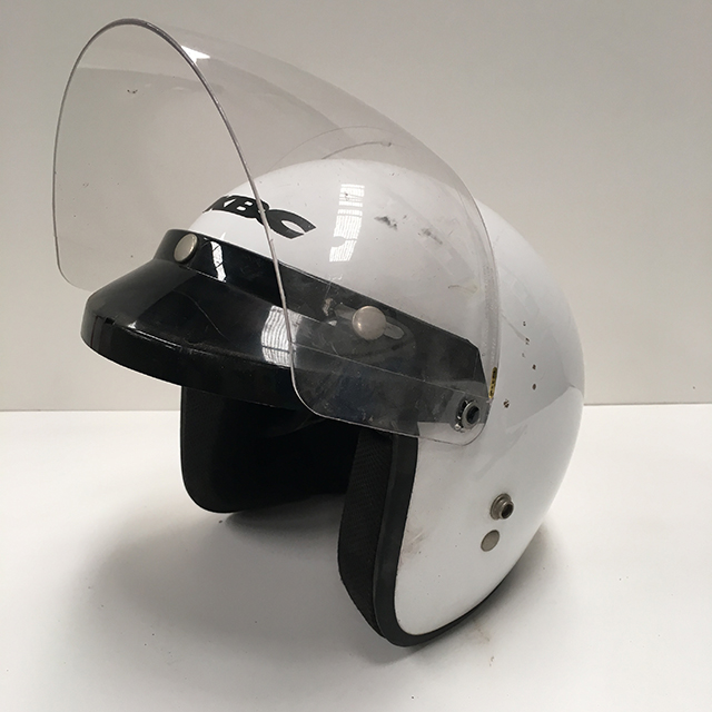 HELMET, Motorcycle - White w Visor (Open Face)