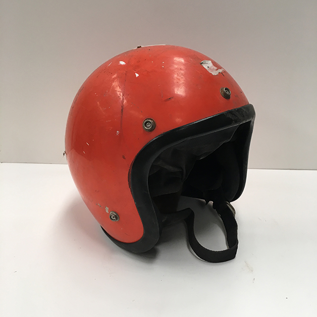 HELMET, Motorcycle - Vintage Orange (Open Face)