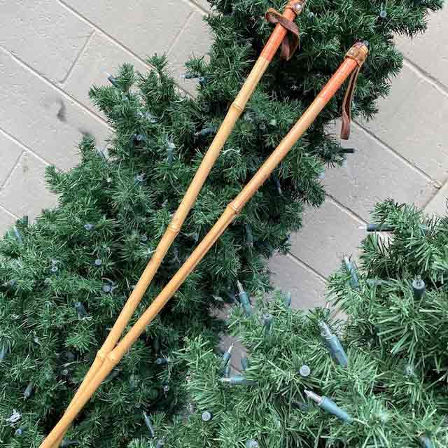 SKI STOCKS, Vintage Pair w Leather Handles