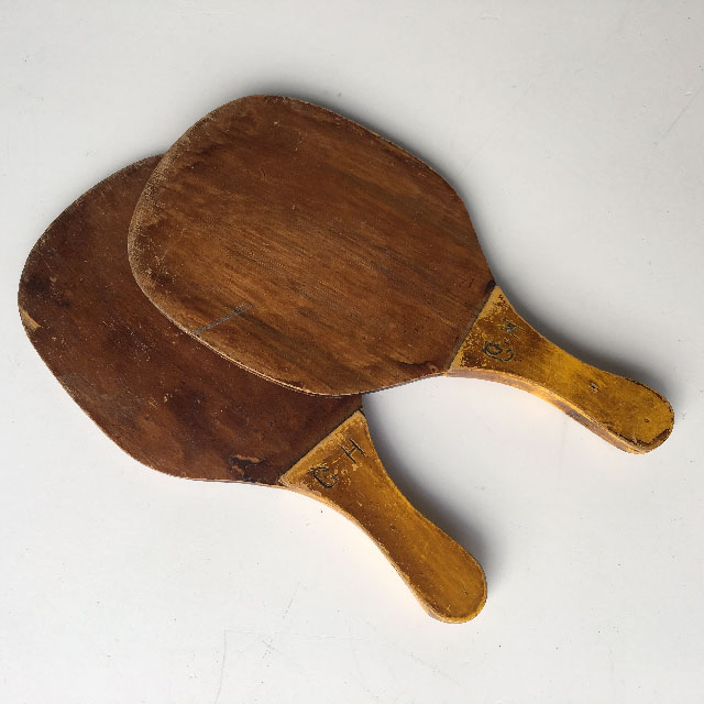 TABLE TENNIS, Bat (Pair) Vintage Timber