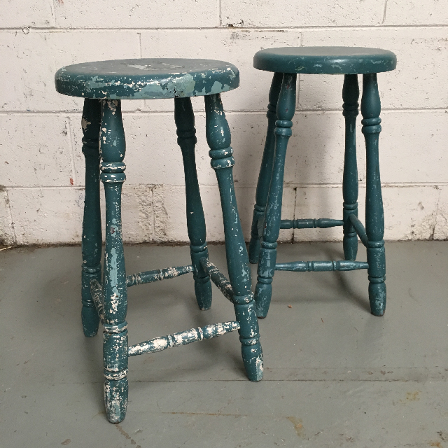 STOOL, Bar Stool - Distressed Teal