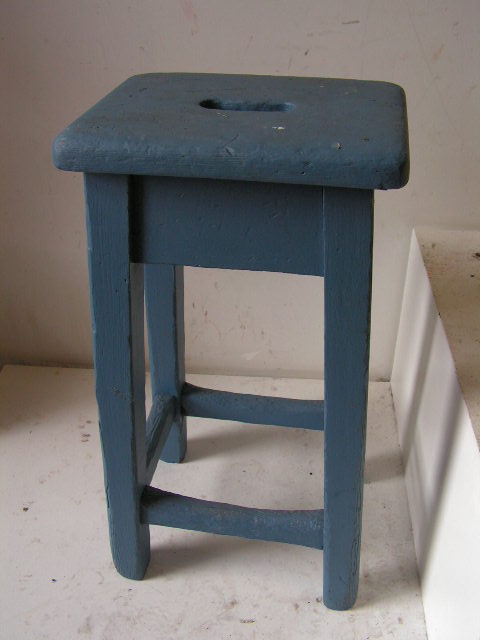 STOOL, Square - Painted Blue