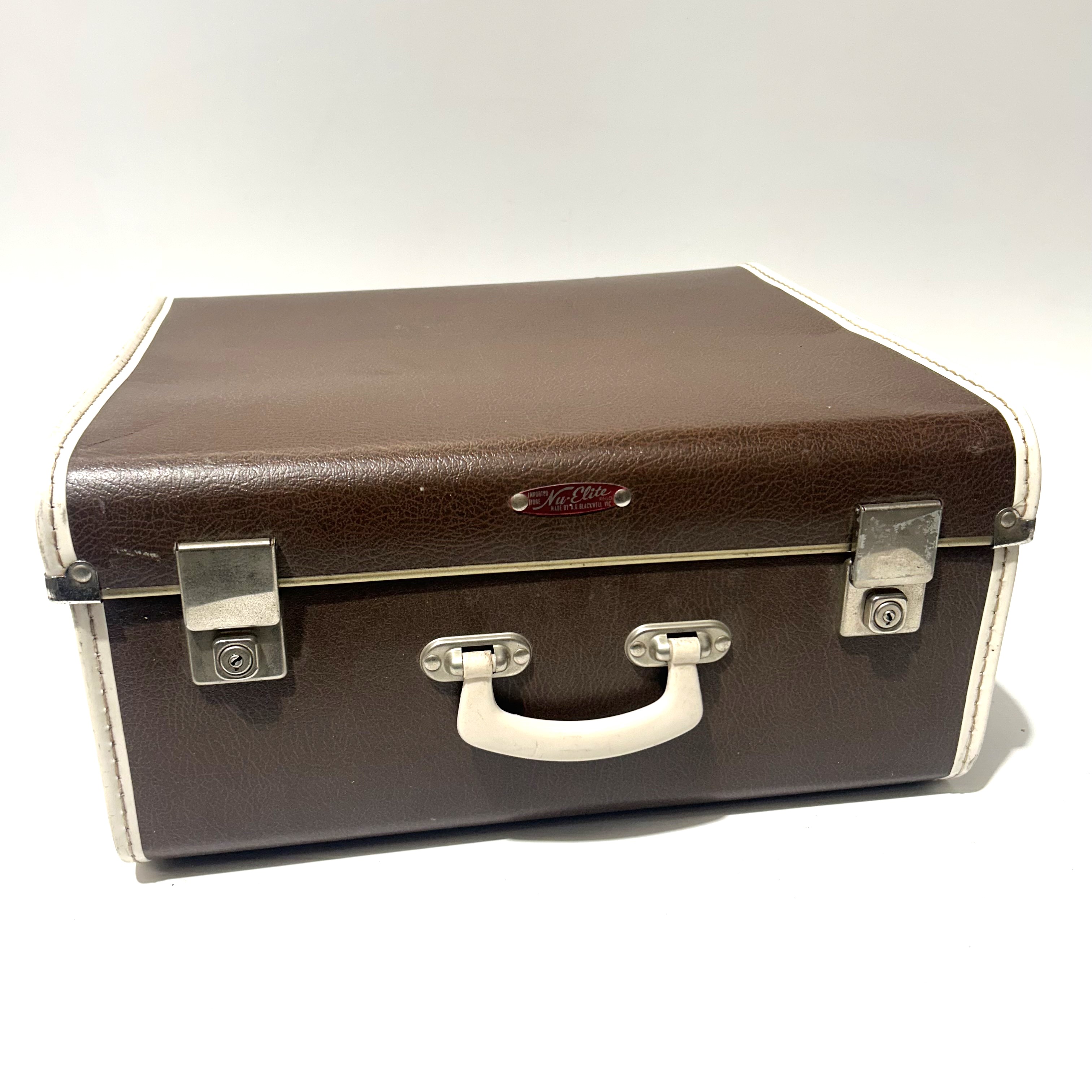 SUITCASE, Medium Vintage Dark Brown Nu Elite