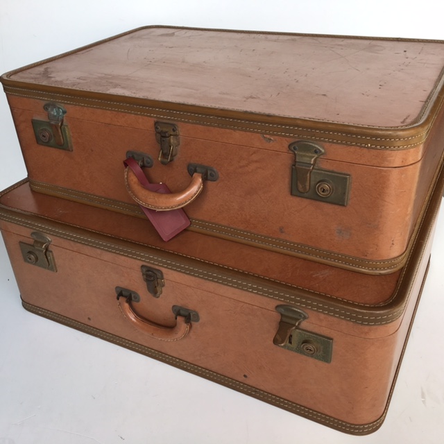 SUITCASE, Tan Hardcase - 1960s