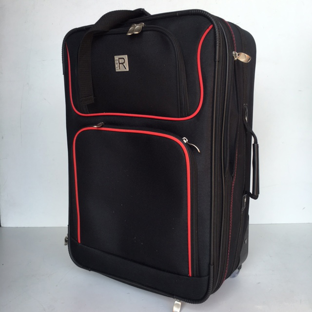 SUITCASE, Cabin Bag - Black Rome w Red Trim