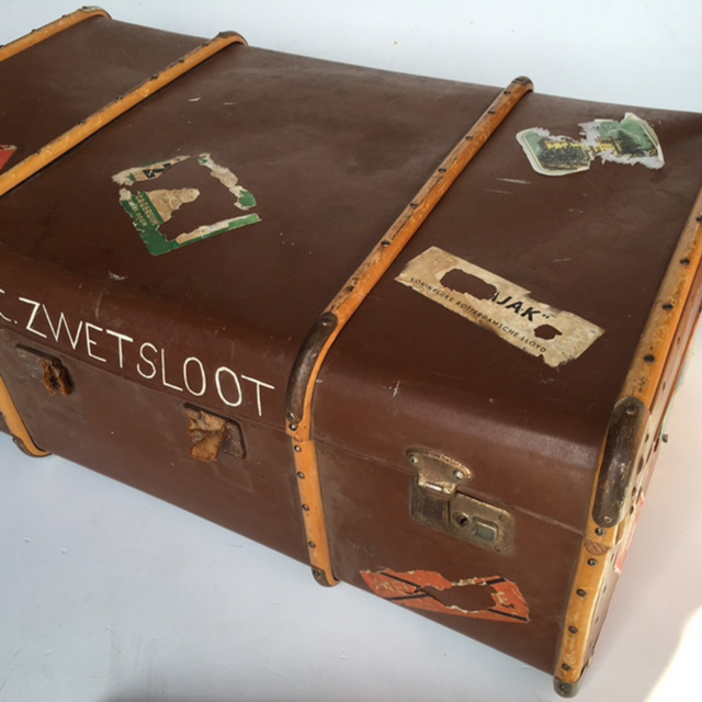 SUITCASE, Vintage Style X-Large Brown - Zwetsloot w Stickers