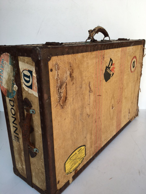 SUITCASE, Travel Wardrobe - Vintage X-Large Donne (Cream w Stickers)