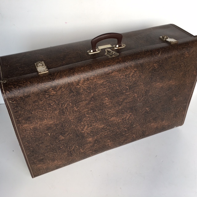 SUITCASE, Vintage Style - Large Black Brown Globite