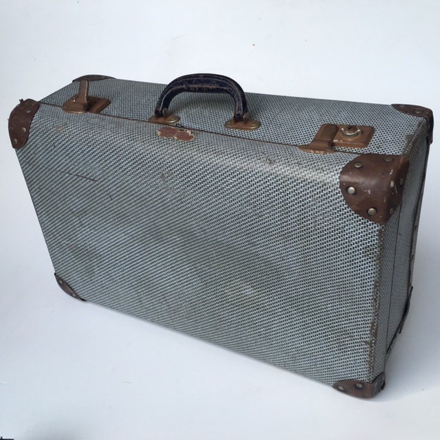 SUITCASE, Vintage Style - Medium Blue Globite