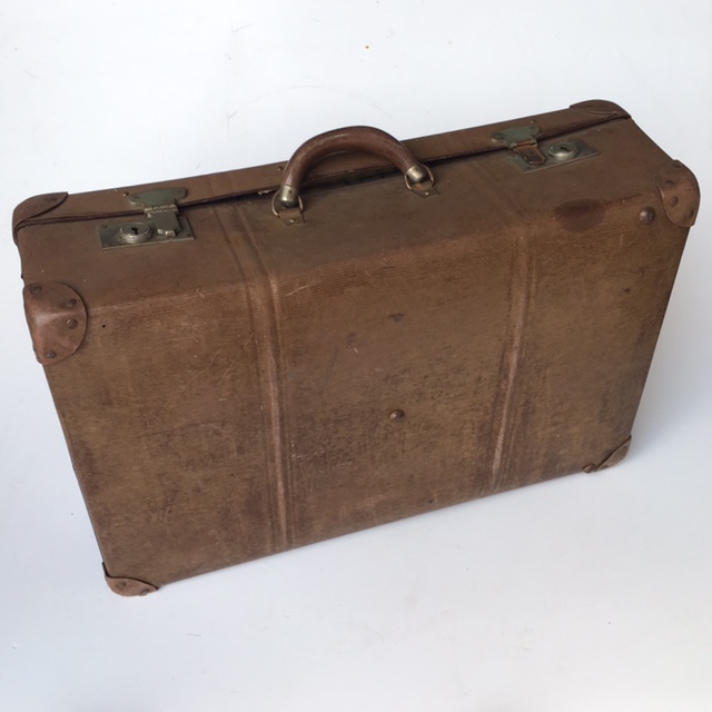 SUITCASE, Vintage Style - Medium Faded Brown Globite
