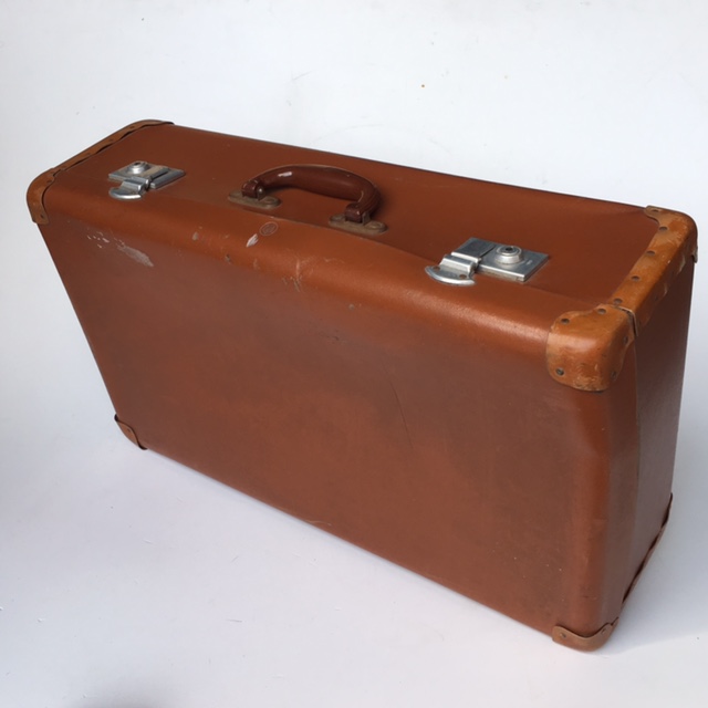 SUITCASE, Vintage Style - Medium Rich Brown Globite