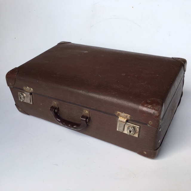 SUITCASE, Vintage Style - MED Brown Globite 