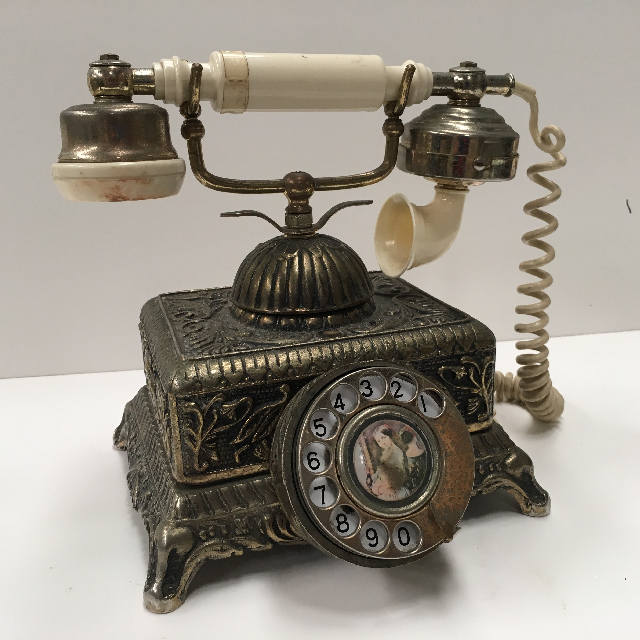 PHONE, Telephone 1900s Antique Brass (Style 1)