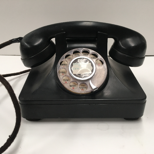 PHONE, Telephone 1940s Black Bakelite Style 1