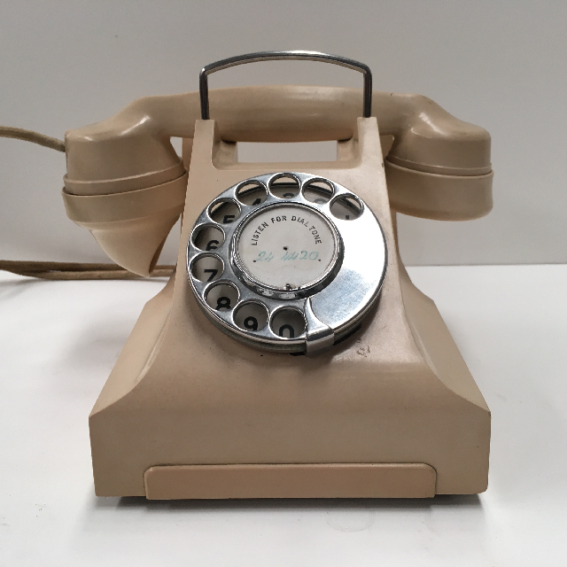 PHONE, Telephone 1940s Cream Bakelite
