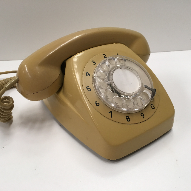 PHONE, Telephone 1960s Mustard Rotary Dial