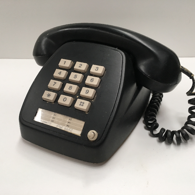 PHONE, Telephone 1980s Black Push Button