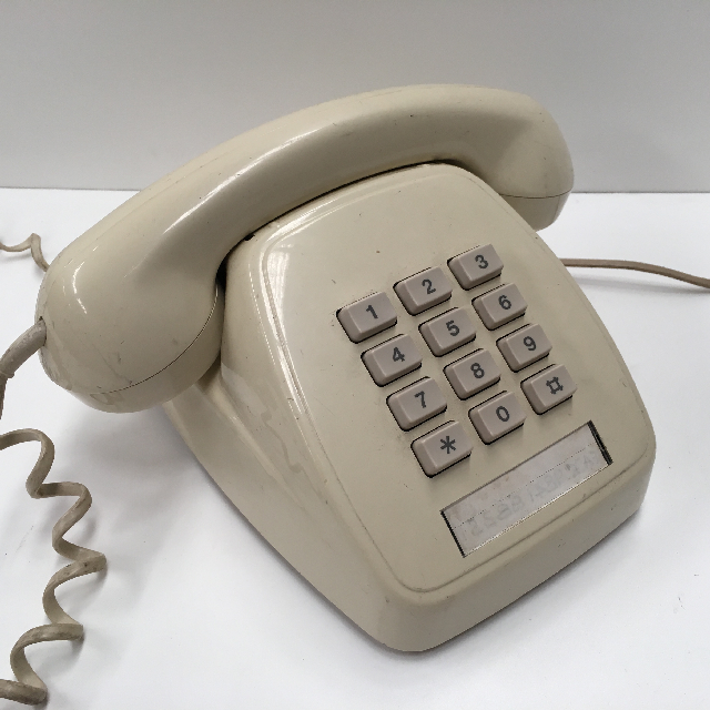 PHONE, Telephone 1980s Cream Push Button