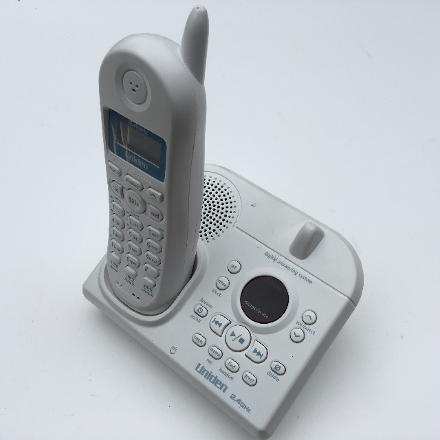 PHONE, Cordless w Answer Machine Contemp. White