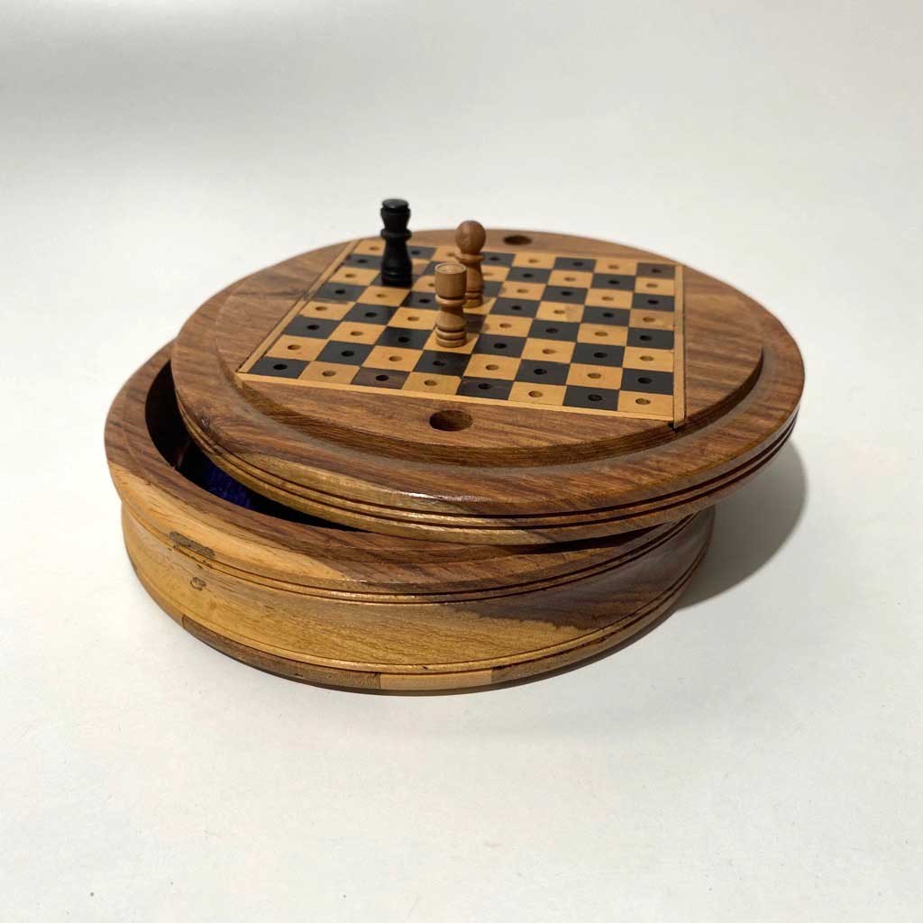 GAME, Chess Travel Set - Small Round Wooden