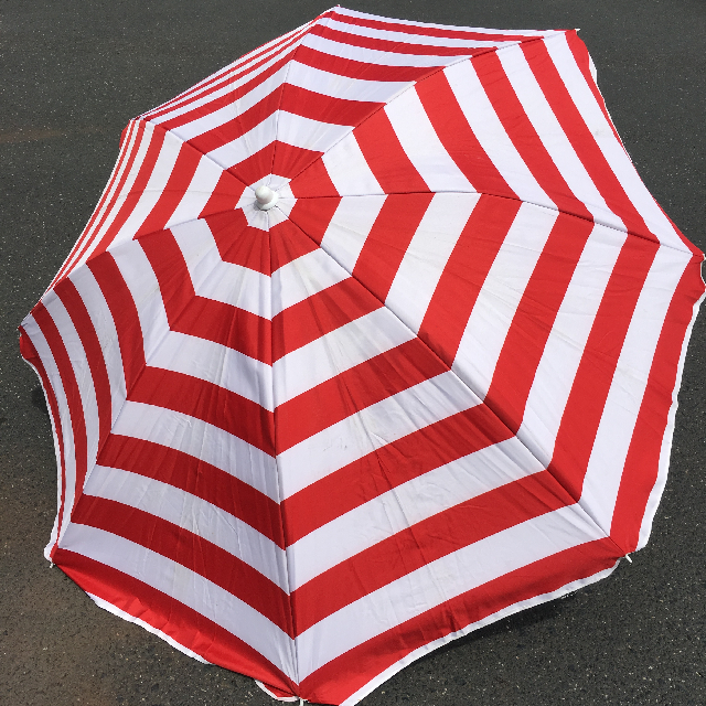 UMBRELLA, Beach - Red & White Stripe