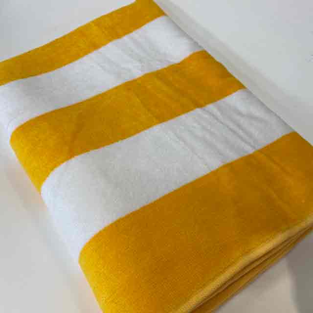 TOWEL, Beach - Yellow & White Stripe