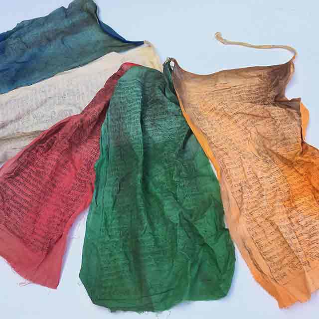 BUNTING, Tibetan Prayer Flag Bunting (Large Aged)
