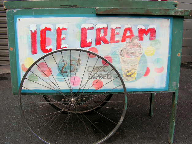 SIGN, Cart Sign - Ice Cream (shown on CAR0004 - CART, Aqua - Small)