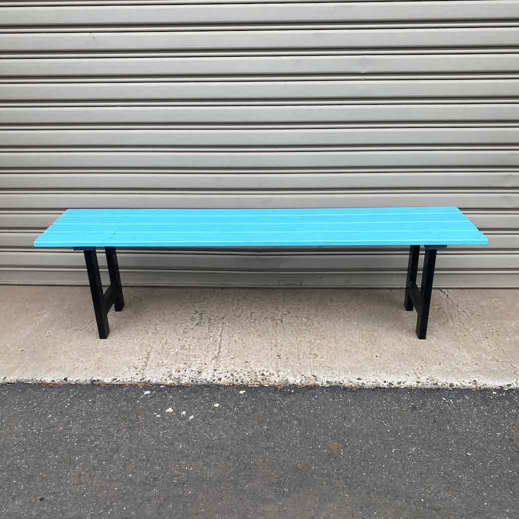 BENCH, Timber - Blue Slat 1.8m Long x 50cm High