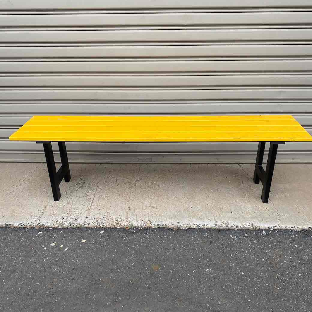 BENCH, Slatted Timber - Yellow 1.8m Long x 50cm High