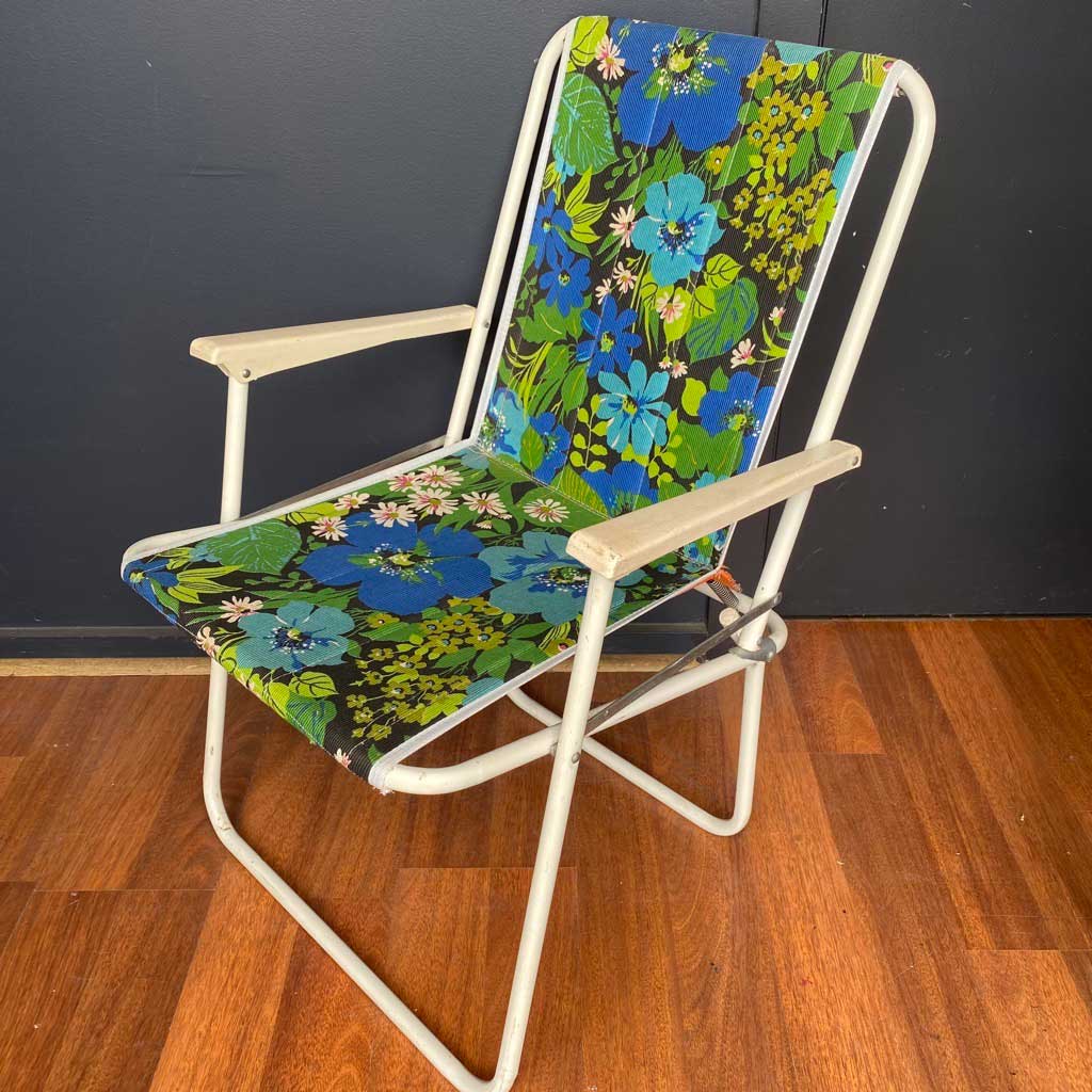 CHAIR, Beach - Blue Green Floral