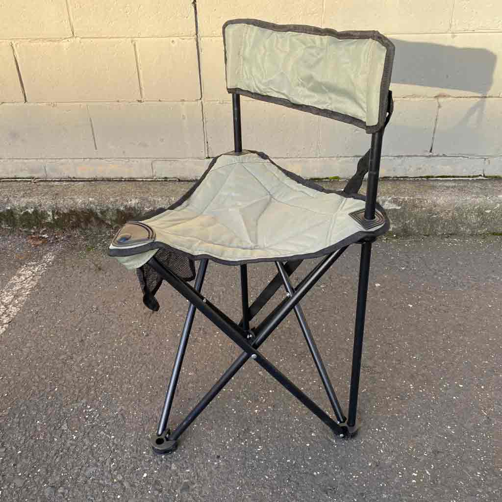 CHAIR, Camping - Folding Tripod Khaki Green