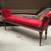 CHAIR, Chaise Velvet - Red 1.7m Long